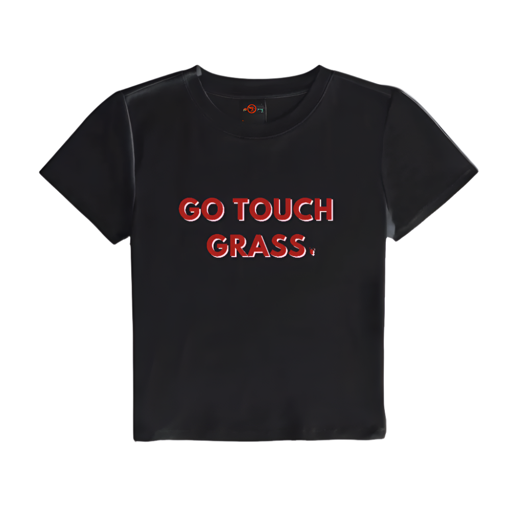 Vday "Go Touch Grass" Baby Tee