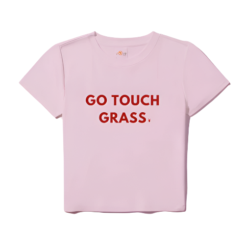 Vday "Go Touch Grass" Baby Tee